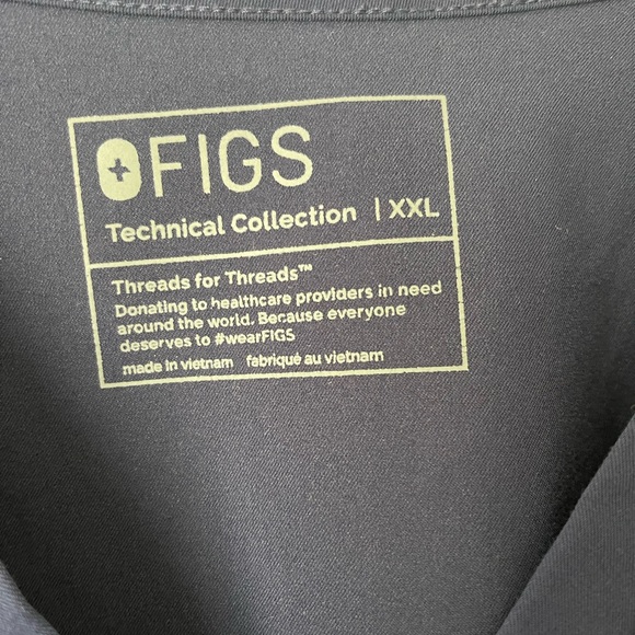 FIGS Casma Pocket Scrub Top Blue  V-Neck Technical Collection Women's Sz XXL - Picture 3 of 7